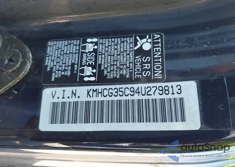 2004 Hyundai Accent Gl/Gt из США, поврежденный, VIN KMHCG35C94U279813